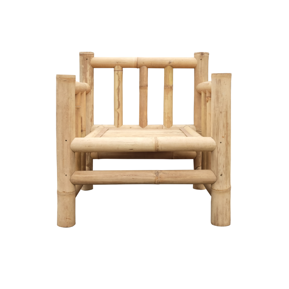 Bamboo garden chairs set Eve - Natural / Light gray - Eviro Bamboo