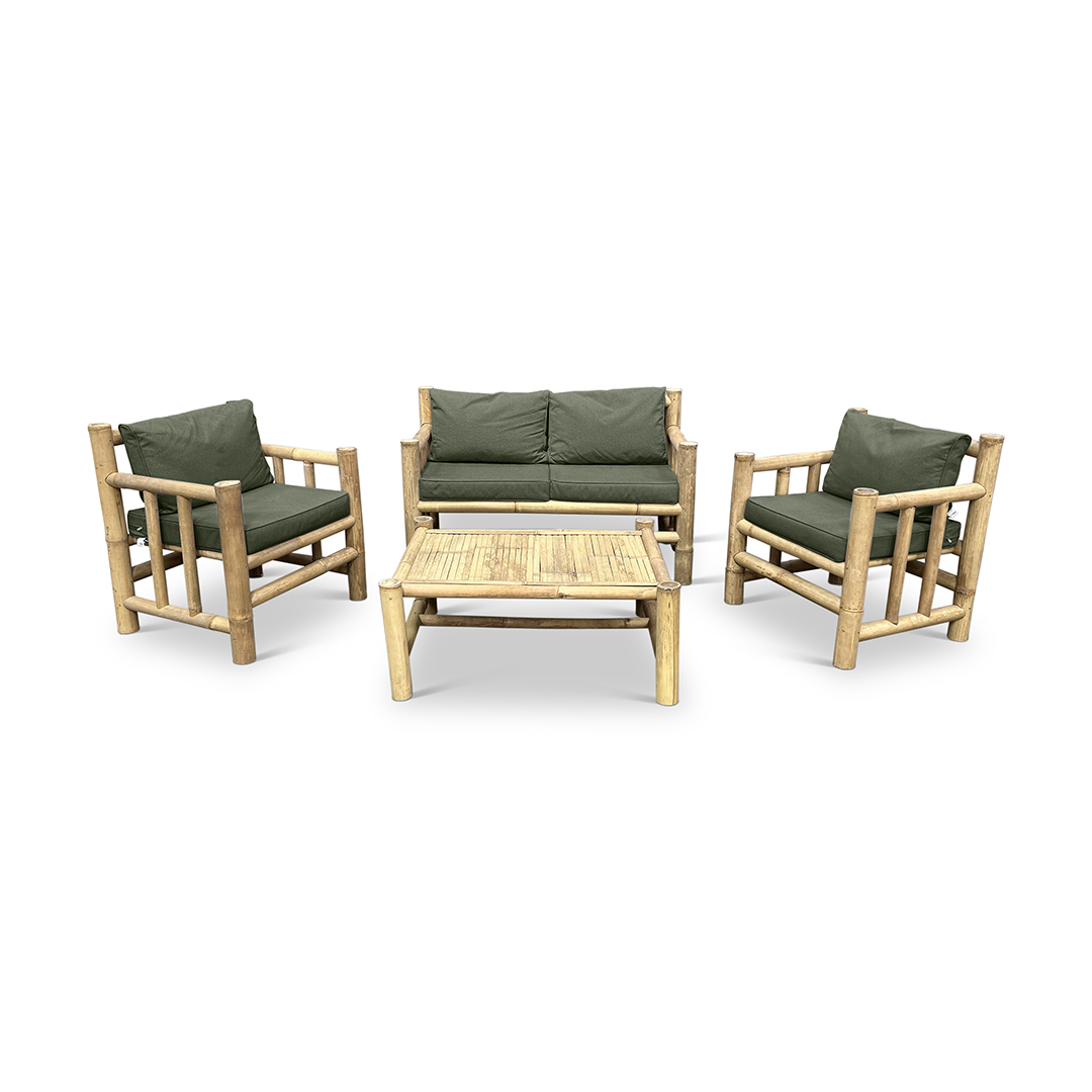 Bamboo garden set Eve - Natural / Dark Green - Eviro Bamboo