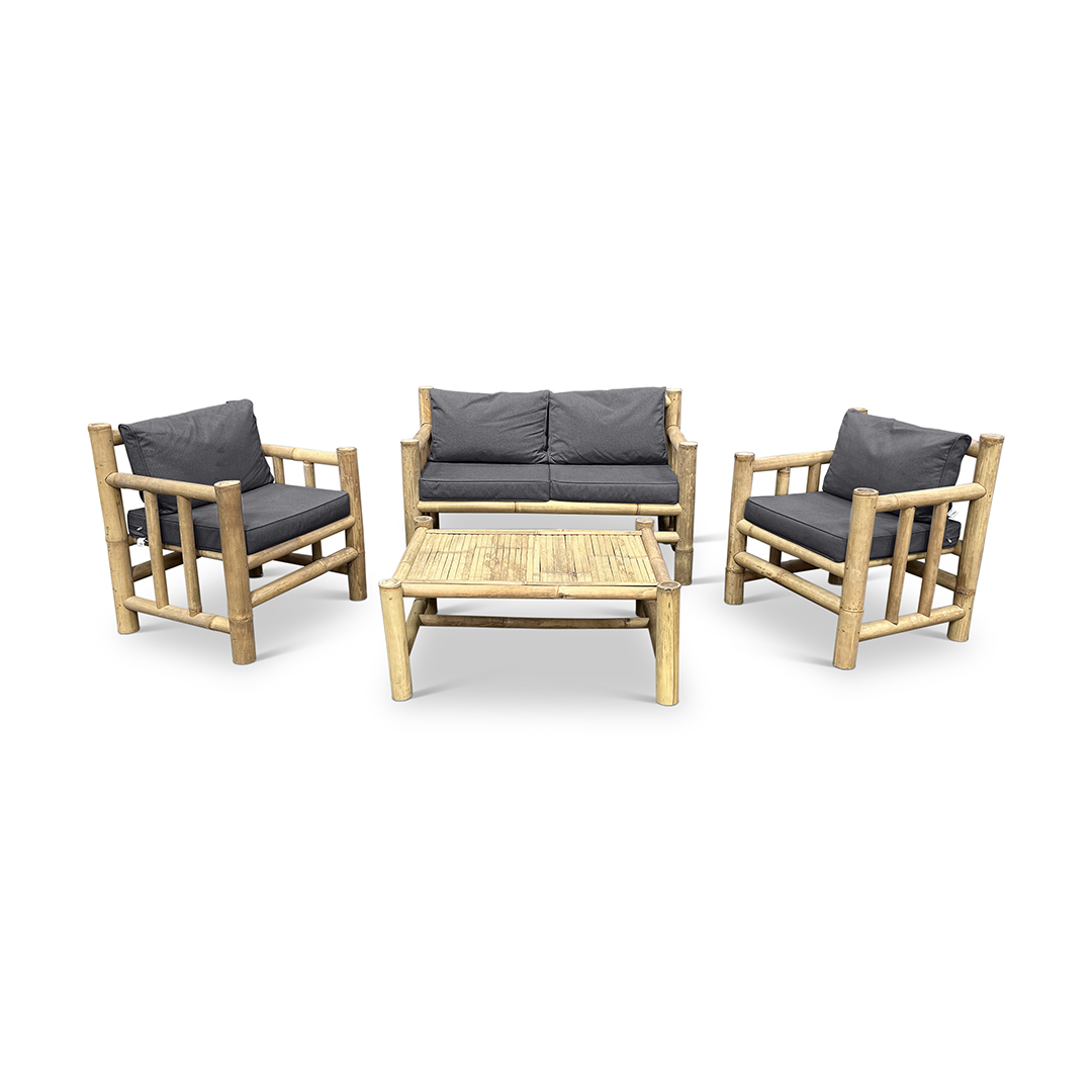 Bamboo garden set Eve - Natural / Dark gray - Eviro Bamboo
