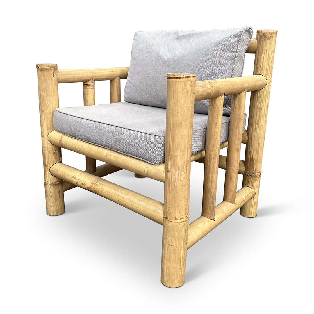 Bamboo garden chairs set Eve - Natural / Light gray - Eviro Bamboo