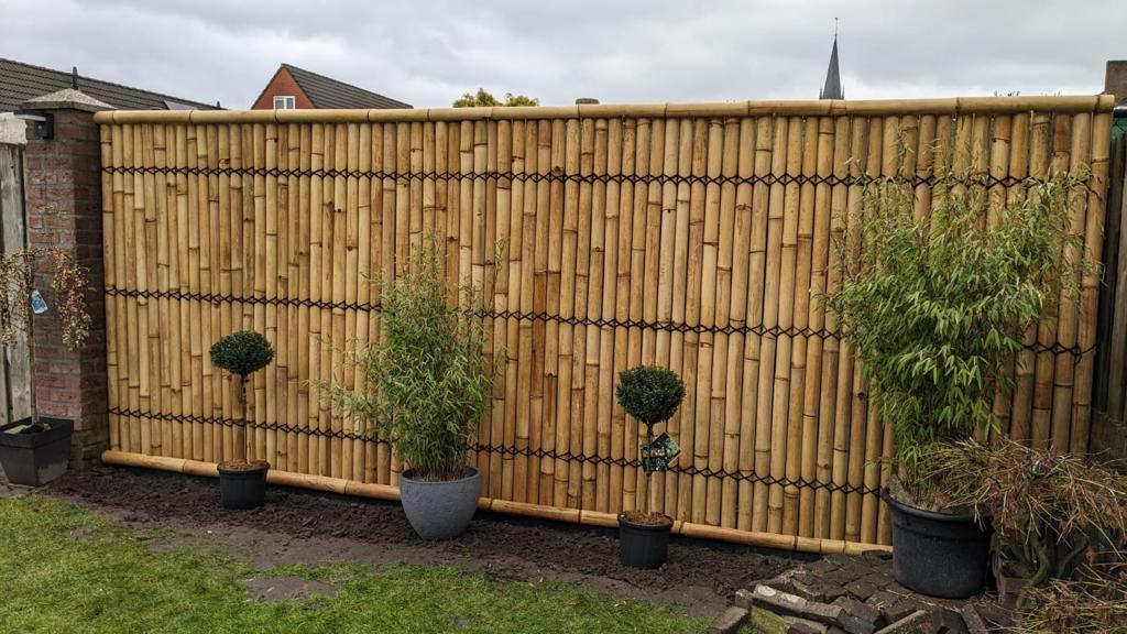 Bamboo fence halfround - 90 x 200 cm - Natural - Eviro Bamboo