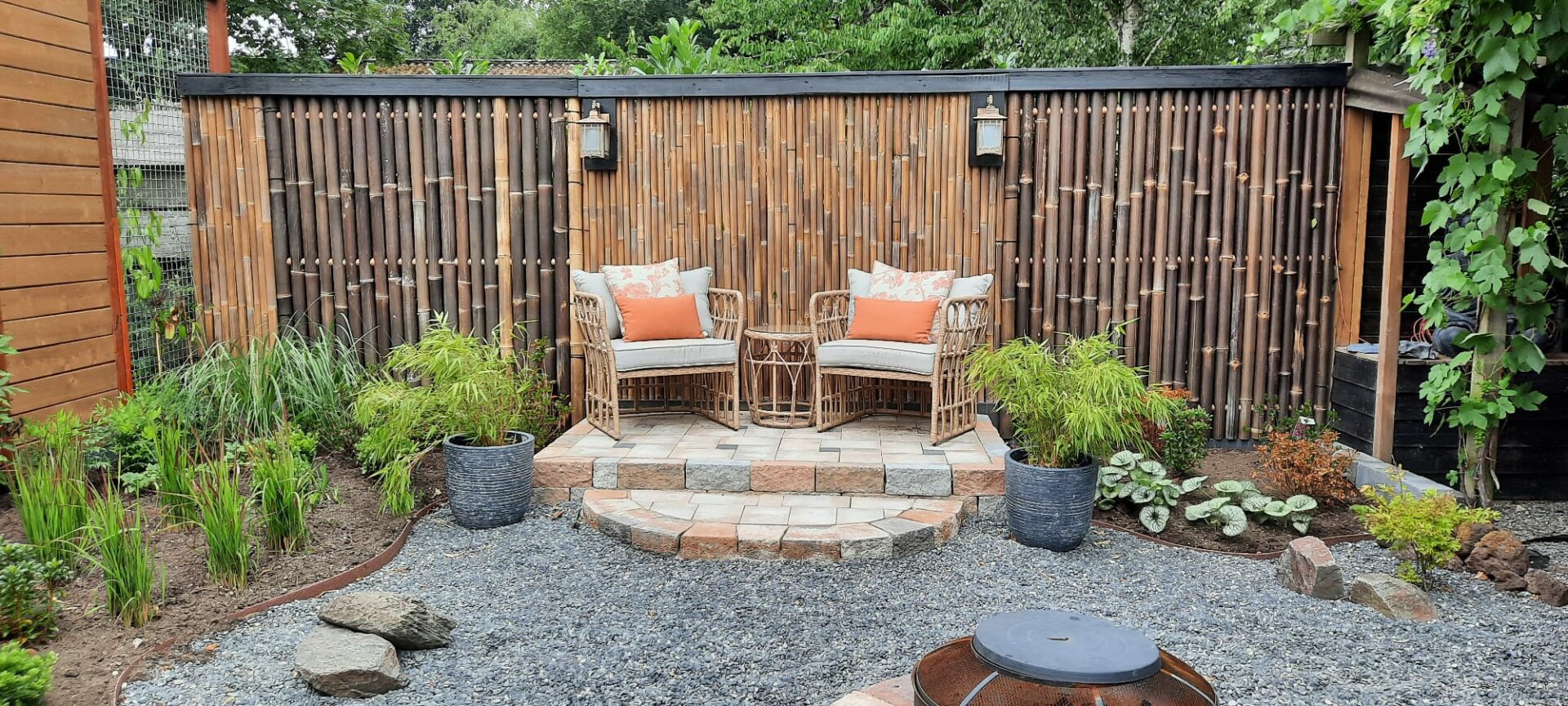 Bamboo fence - 180 x 180 cm - Dark - Eviro Bamboo
