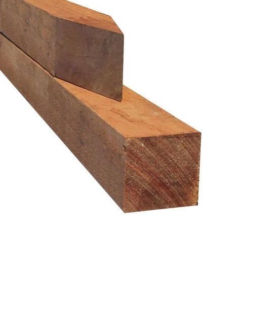 Azobe fence post 7x7x300 cm raw - Eviro Bamboo