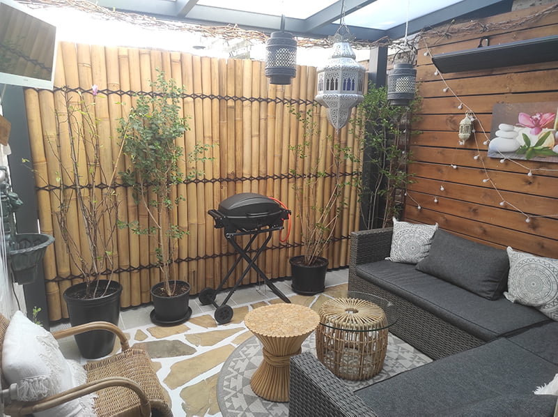 Bamboo fence halfround - 90 x 200 cm - Natural - Eviro Bamboo