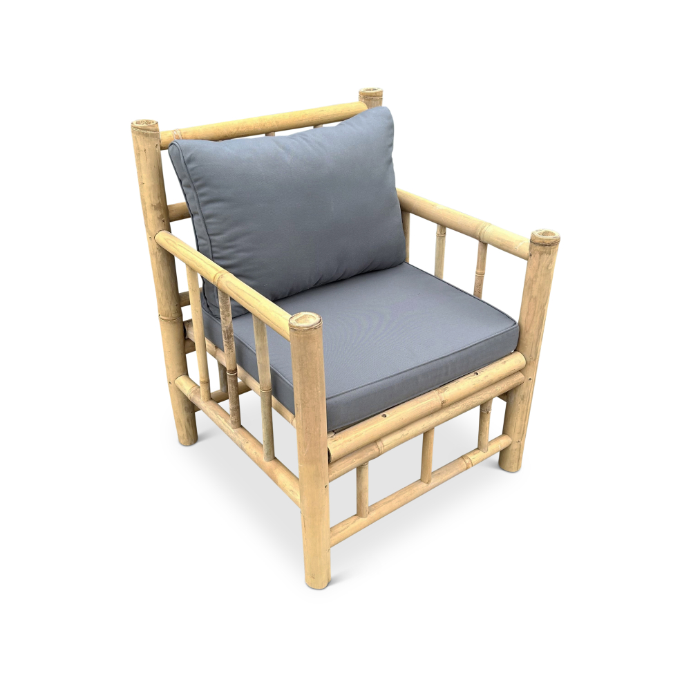 Bamboo garden chair Borneo - Natural / dark gray - Eviro Bamboo