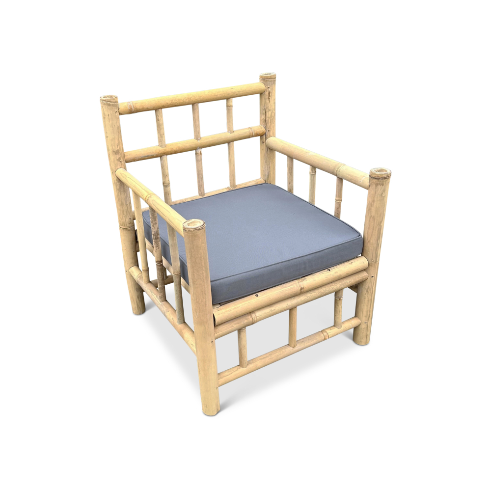 Bamboo garden chair Borneo - Natural / dark gray - Eviro Bamboo