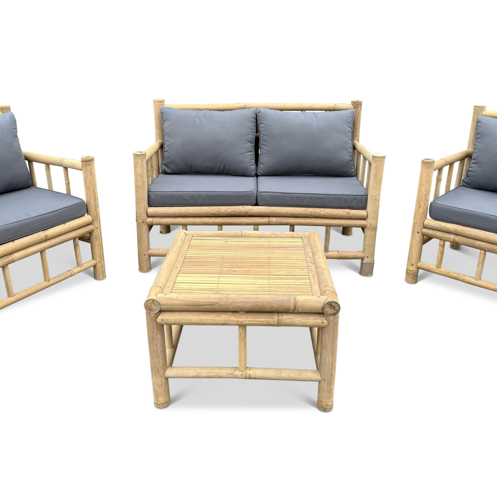 Bamboo garden bench Borneo - Natural / dark gray - Eviro Bamboo