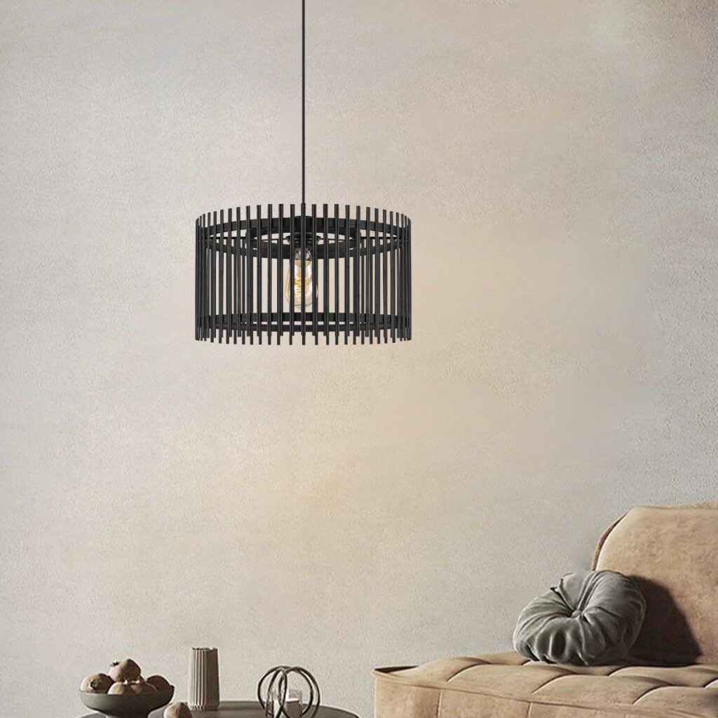 Bamboo hanging lamp - Black - Ø40 x 126 cm (WxH)
