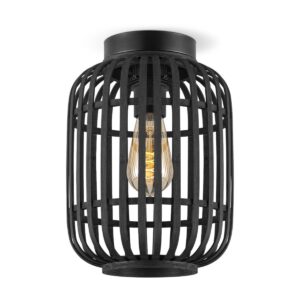 Bamboo ceiling lamp - Black - Ø21,5 x 21,5 x 30 cm