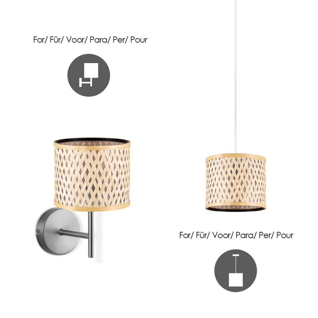 Bamboo Lampshade - Natural - ø20 x 17 cm - Home Sweet Home