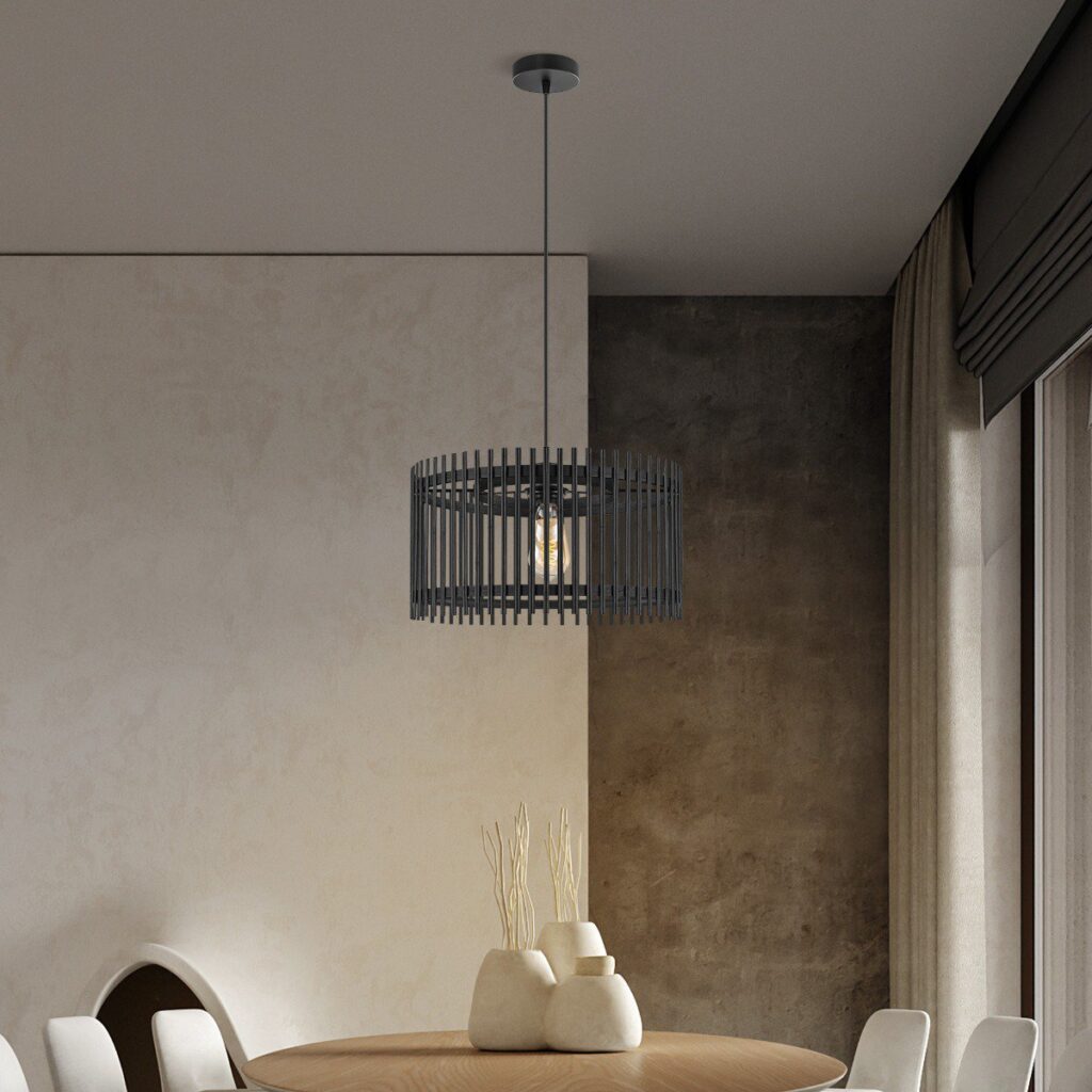 Bamboo hanging lamp - Black - Ø40 x 126 cm (WxH)