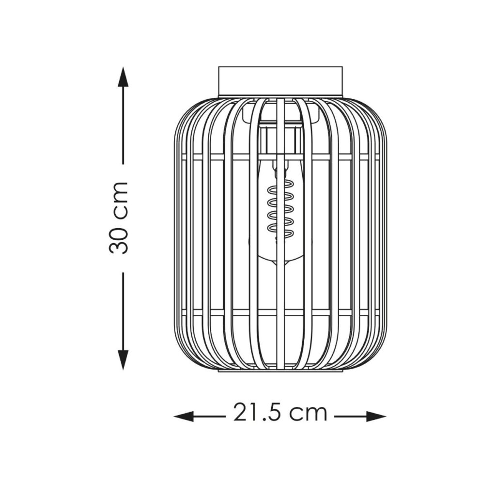 Bamboo ceiling lamp - Black - Ø21,5 x 21,5 x 30 cm