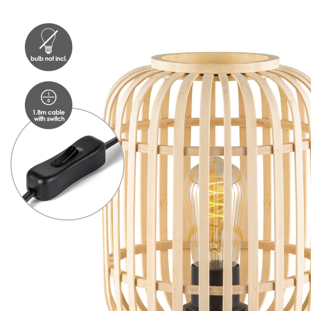 Bamboo table lamp - Natural - Ø21,5 x 30 cm