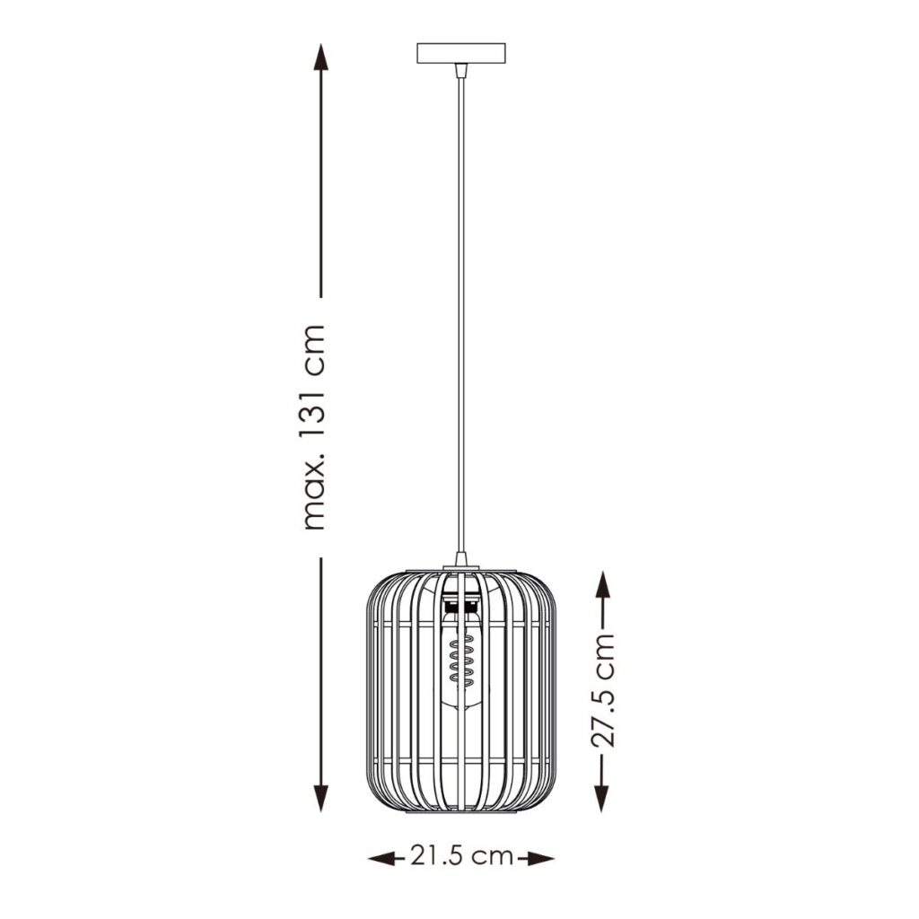 Bamboo hanging lamp - Black - Ø21.5 x 131 cm (WxH)