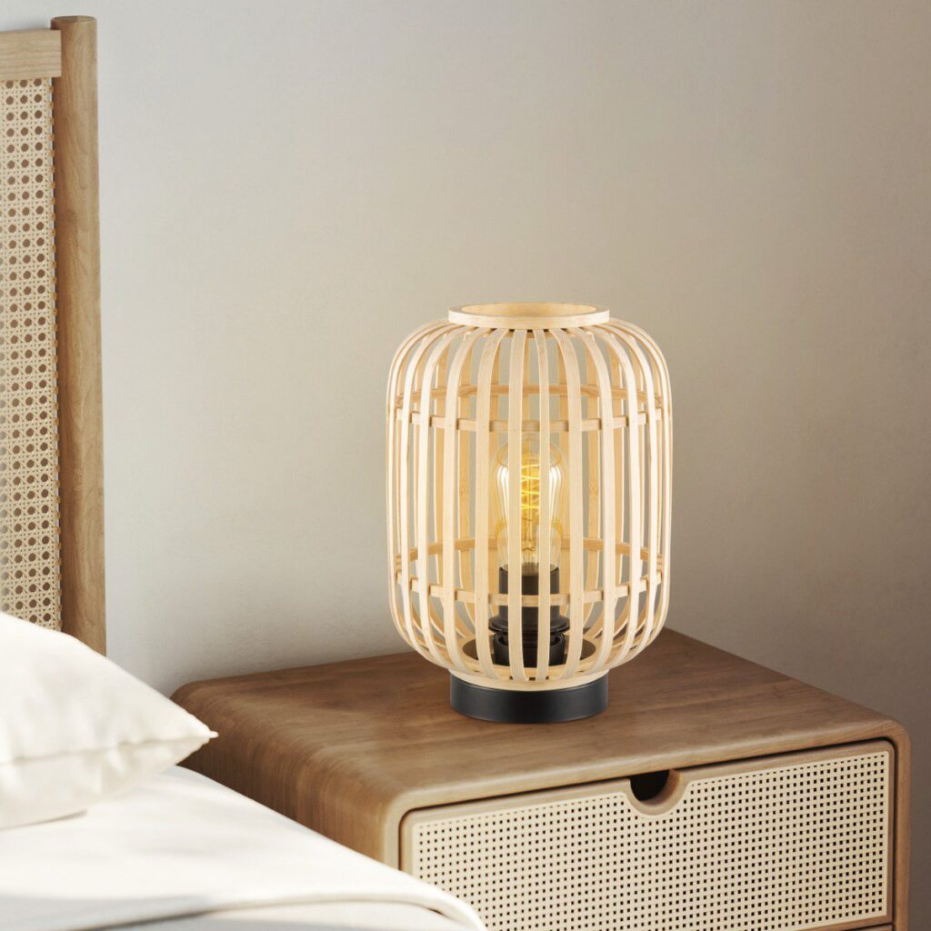 Bamboo table lamp - Natural - Ø21,5 x 30 cm