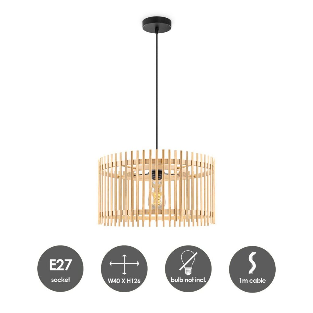 Bamboo pendant lamp - Natural - Ø40 x 126 cm (WxH)