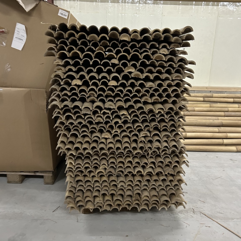 Outlet - Bamboo fence halfround - 90 x 150 cm - Natural - Eviro Bamboo