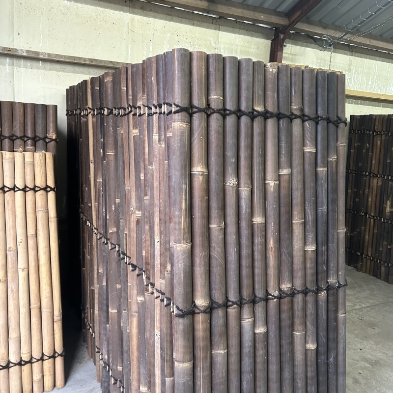 Outlet - Bamboo fence halfround - 90 x 200 cm - Dark - Eviro Bamboo