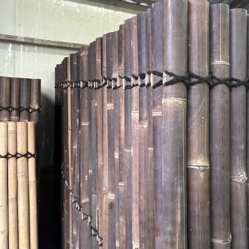 Outlet - Bamboo fence halfround - 90 x 200 cm - Dark - Eviro Bamboo