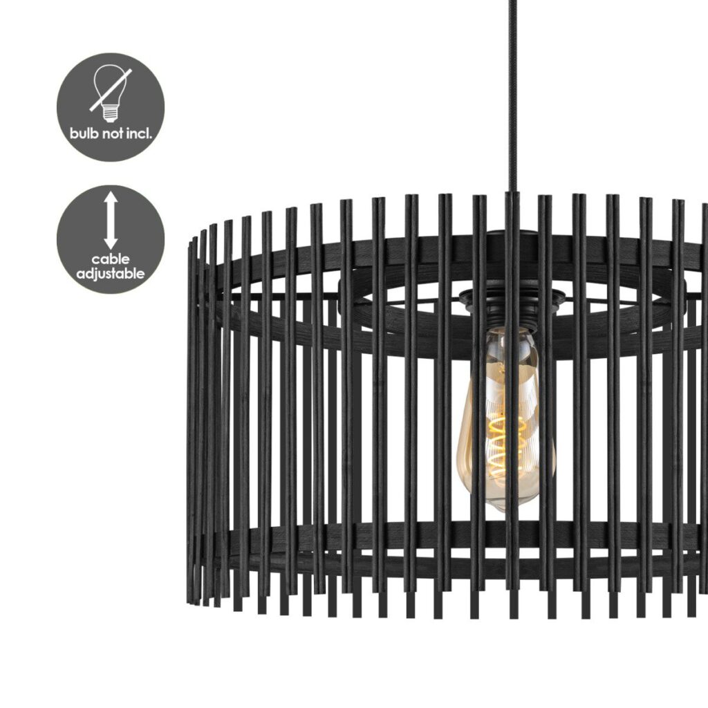 Bamboo hanging lamp - Black - Ø40 x 126 cm (WxH)