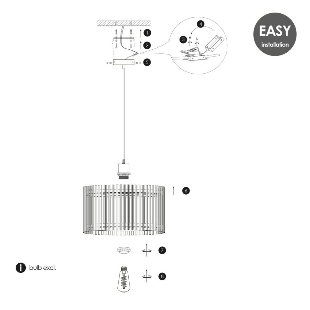 Bamboo pendant lamp - Natural - Ø40 x 126 cm (WxH)