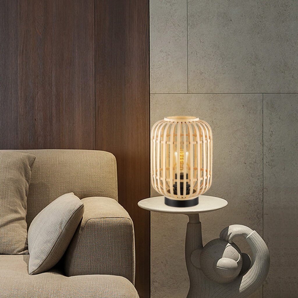 Bamboo table lamp - Natural - Ø21,5 x 30 cm