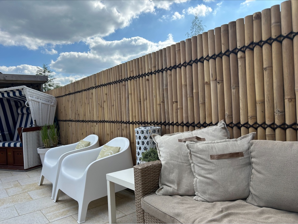 Bamboo fence halfround - 90 x 200 cm - Natural - Eviro Bamboo