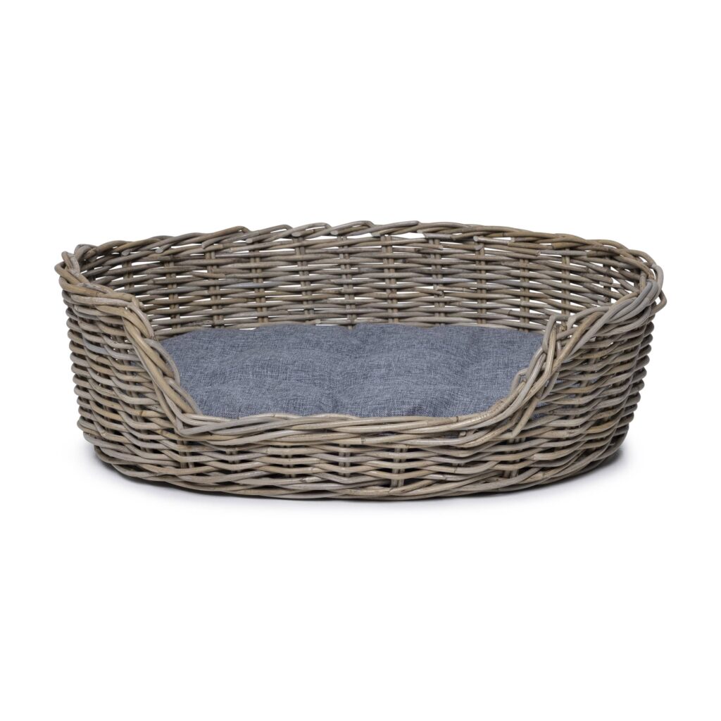 Rattan Dog Basket Oval - 70 cm long - Natural Gray - PVB Collection