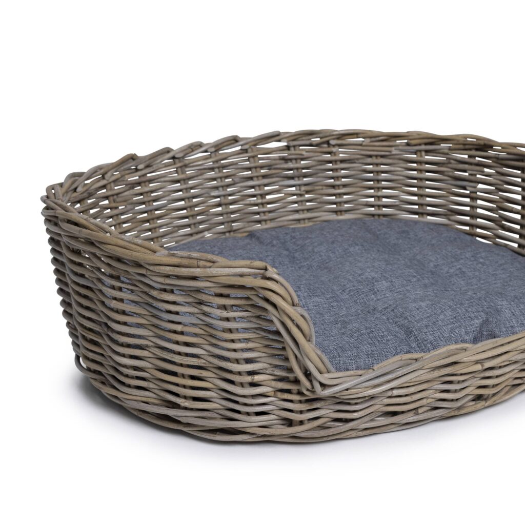 Rattan Dog Basket Oval - 70 cm long - Natural Gray - PVB Collection