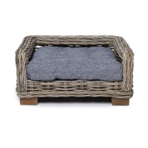 Rattan Dog Basket Rectangle - 50 cm long - Natural Gray - PVB Collection