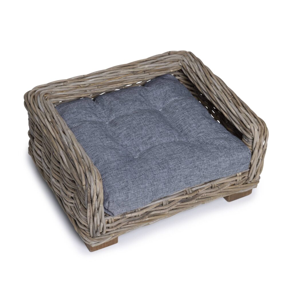 Rattan Dog Basket Rectangle - 50 cm long - Natural Gray - PVB Collection