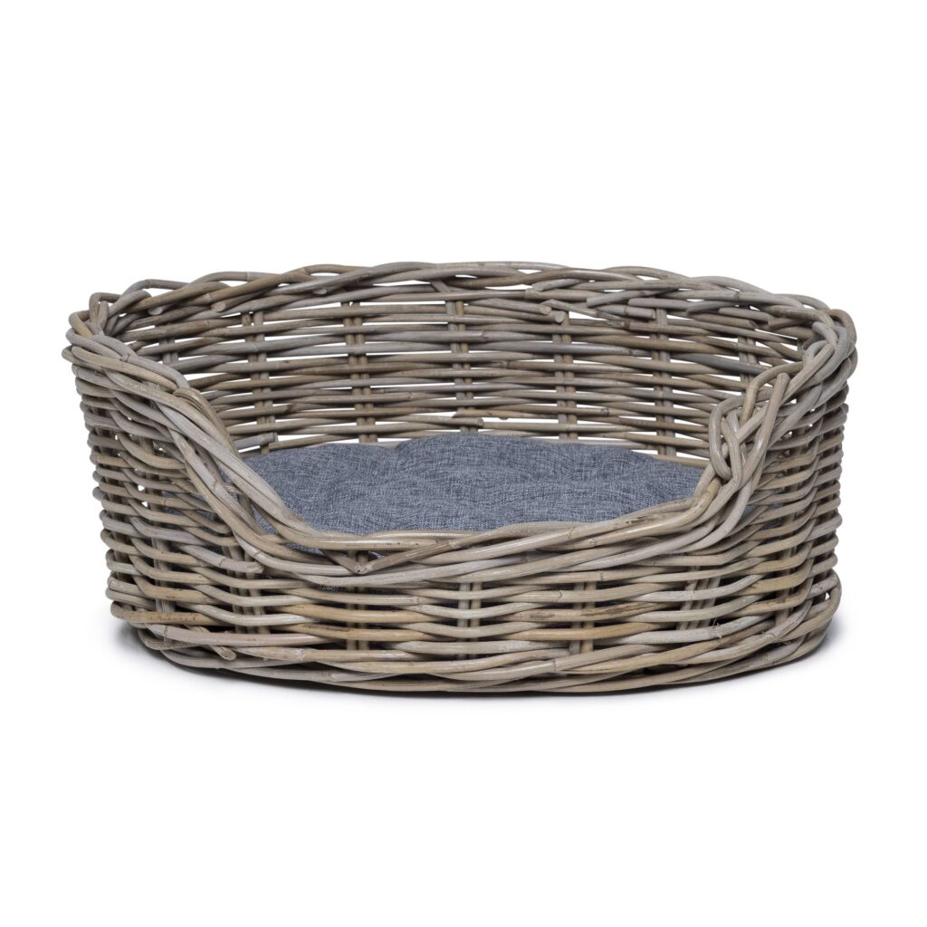 Rattan Dog Basket Oval - 50 cm long - Natural Gray - PVB Collection