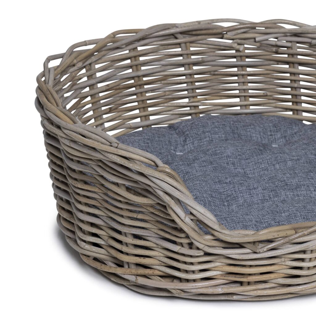 Rattan Dog Basket Oval - 50 cm long - Natural Gray - PVB Collection