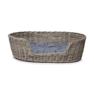 Rattan Dog Basket Oval - 90 cm long - Natural Gray - PVB Collection