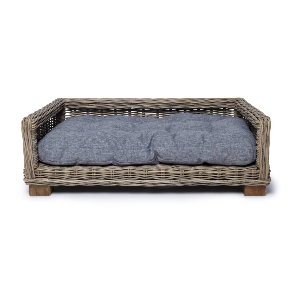 Rattan Dog Basket Rectangle - 90 cm long - Natural Gray - PVB Collection