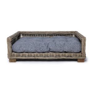 Rattan Dog Basket Rectangle - 90 cm long - Natural Gray - PVB Collection