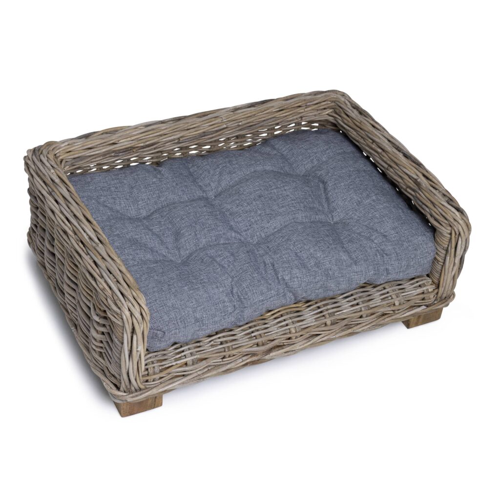 Rattan Dog Basket Rectangle - 70 cm long - Natural Gray - PVB Collection