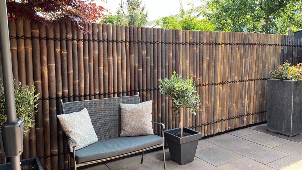 Bamboo fence halfround - 90 x 240 cm - Dark - Eviro Bamboo